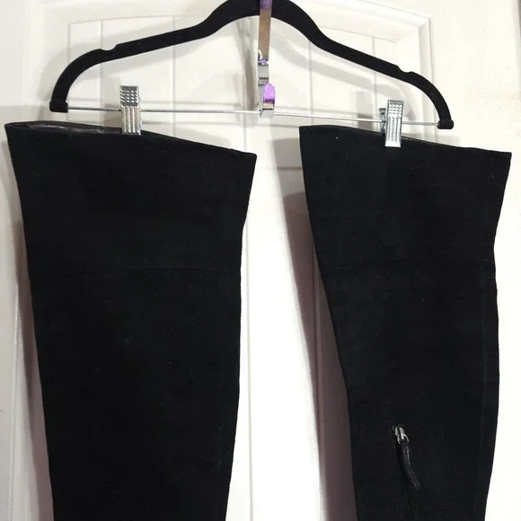 Giuseppe Zanotti Womens Boots OTK Black Suede Leather Thigh High Heel Shoe 40 10 - Picture 4 of 15